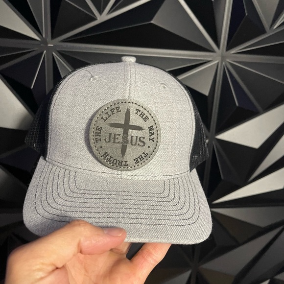 Gray and Black Jesus Cap - Picture 1 of 2